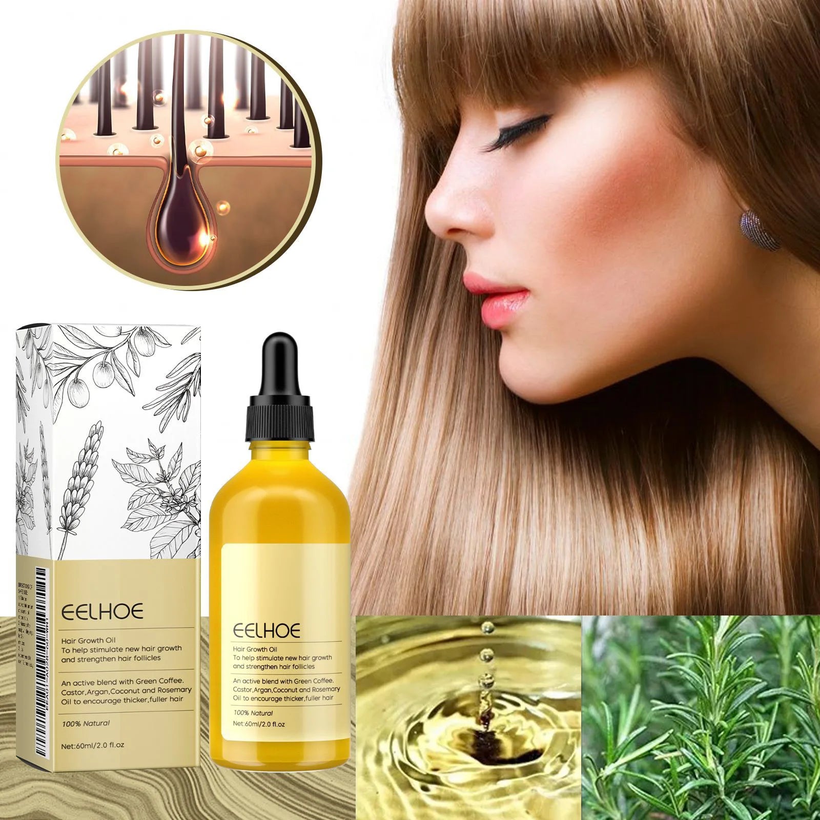 Plant Extract Rosemary Dense Hair Oil
