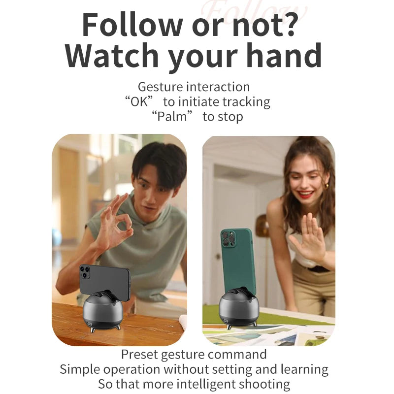 Auto Face Tracking Gesture Gimbal Stabilizer Phone